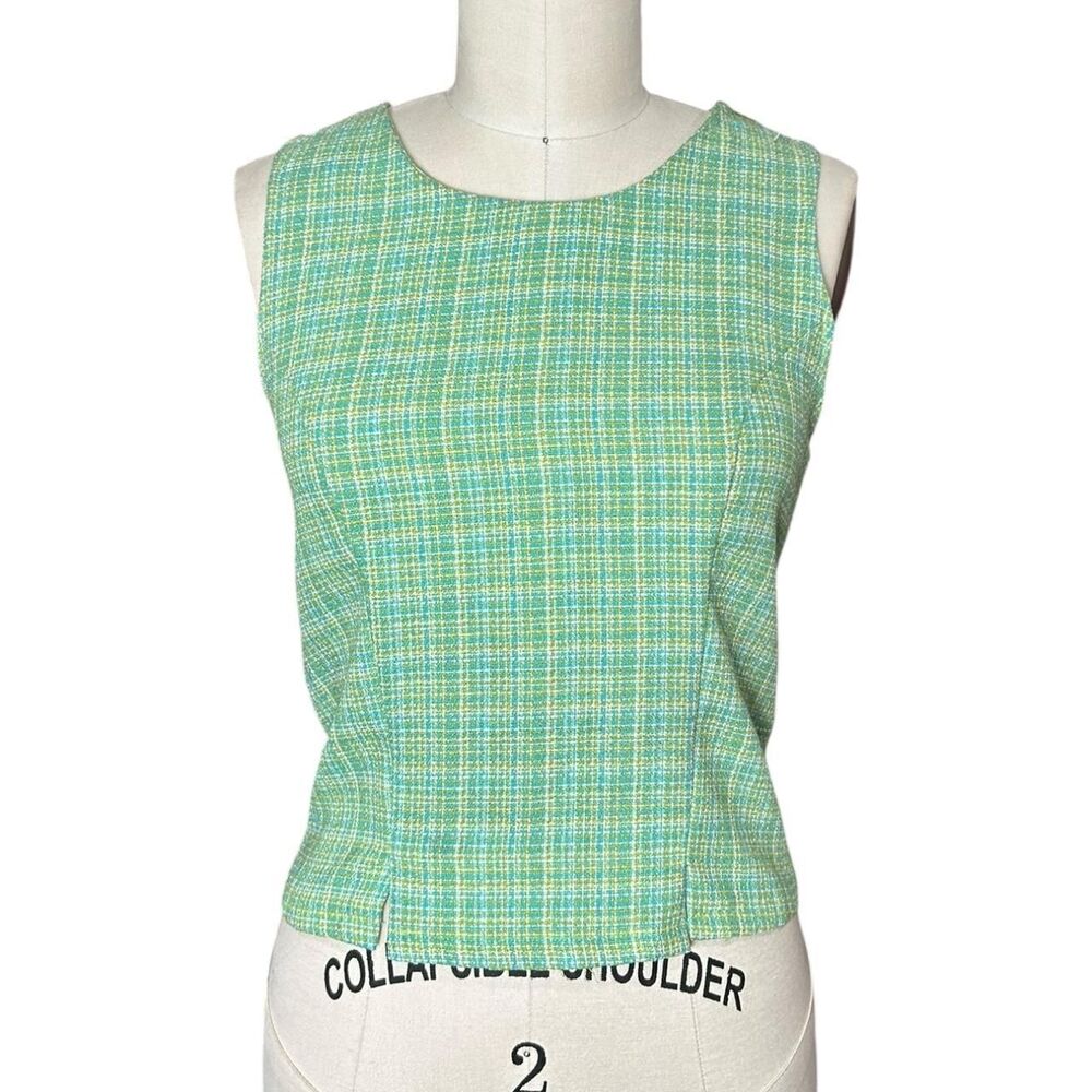 Forever-21 Women's Green and Yellow Blouse